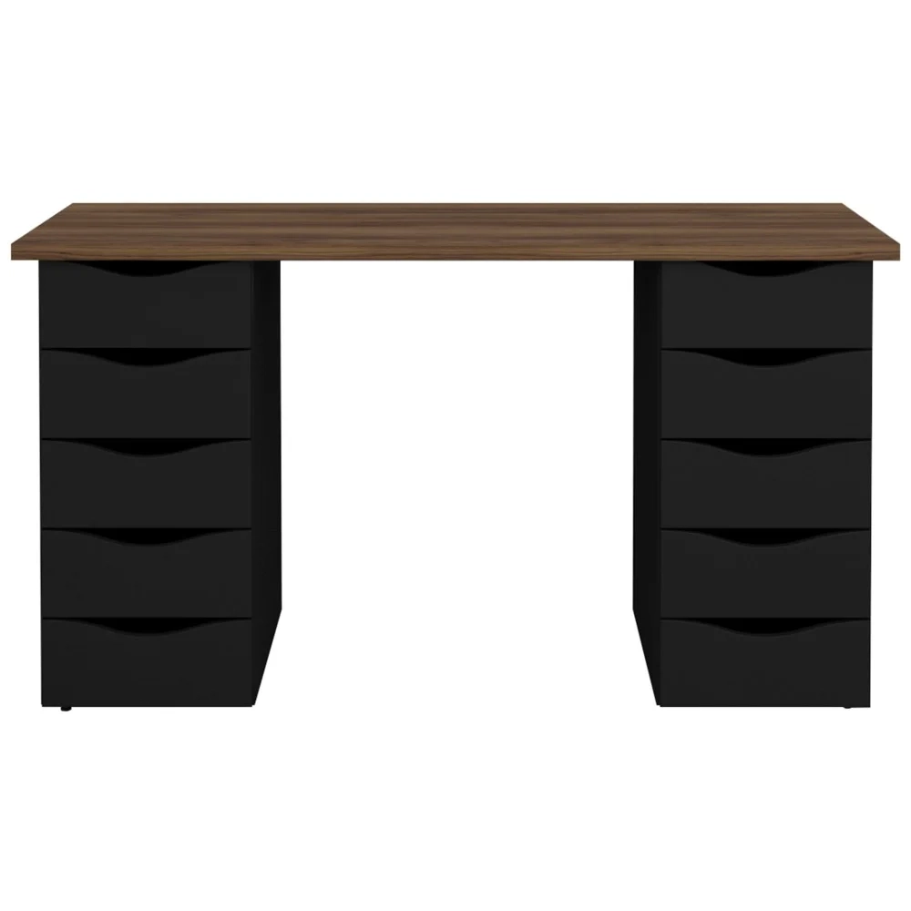 Mesa para Computador Escrivaninha Due Web Nogal/Preto - Artany