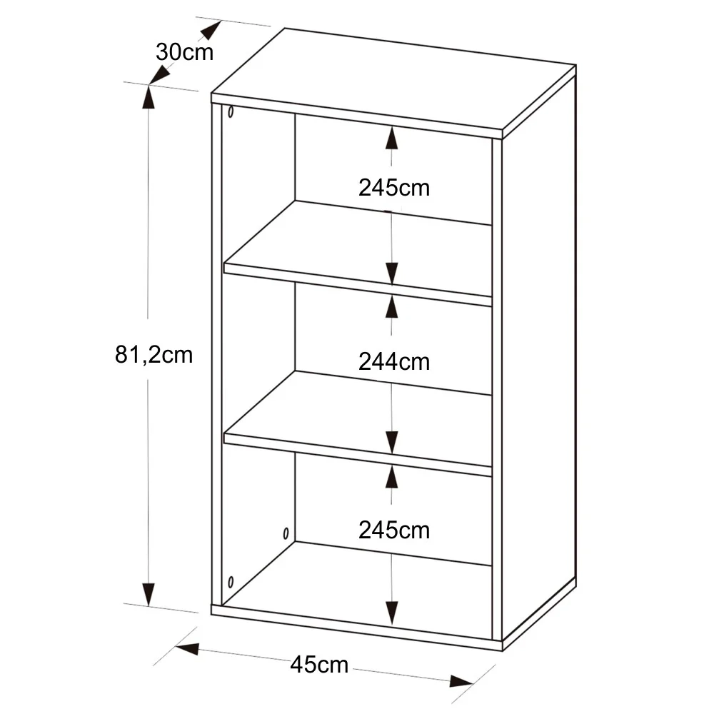 Estante Livreiro Clean 45cm com 2 Prateleiras Branco - Artany