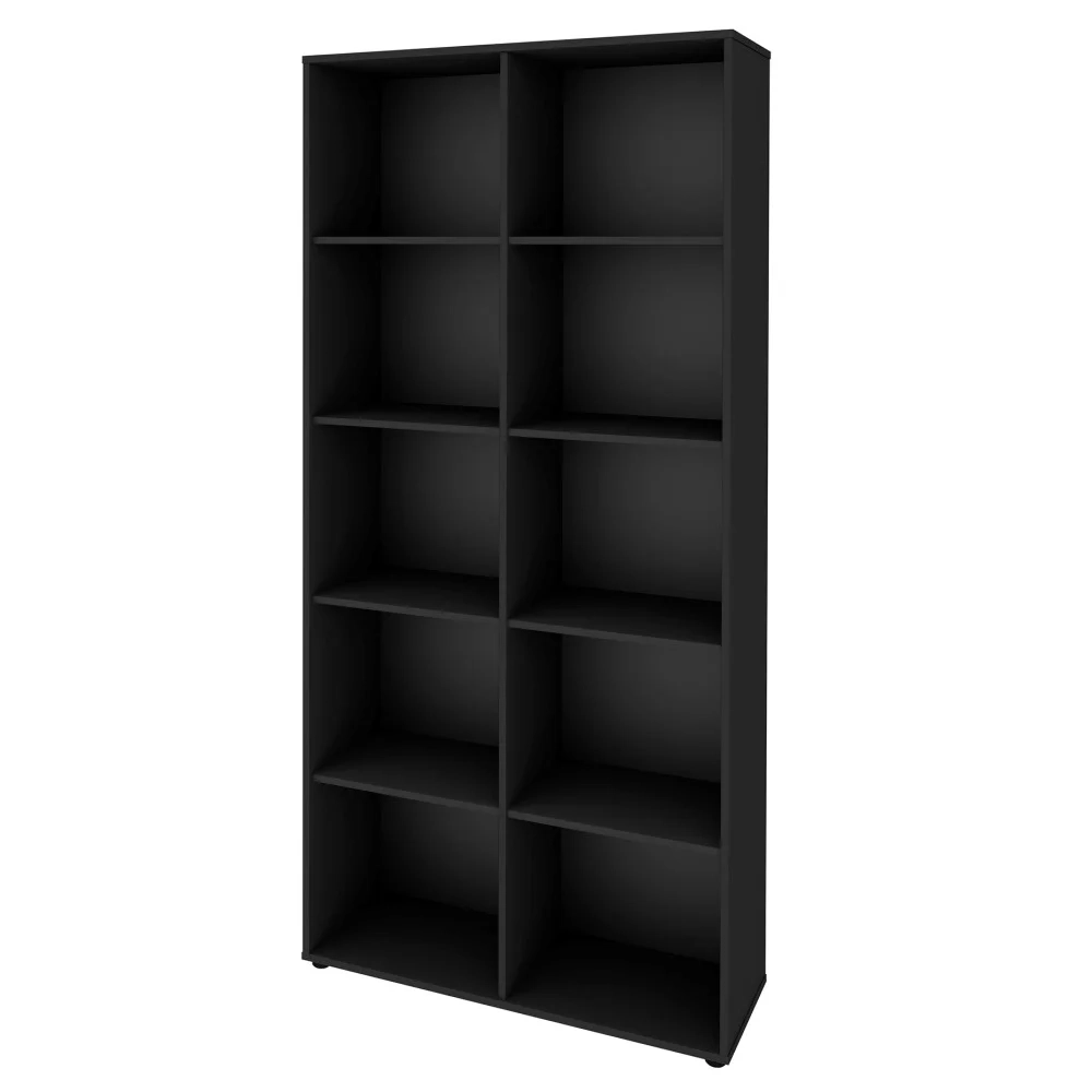 Estante Livreiro Clean com 8 Prateleiras Preto - Artany