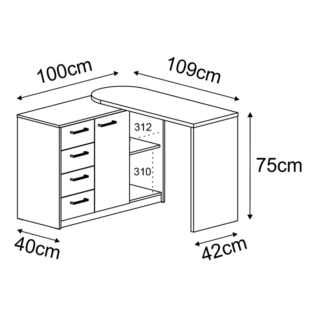 Mesa para Computador Escrivaninha Logan Web Branco - Artany