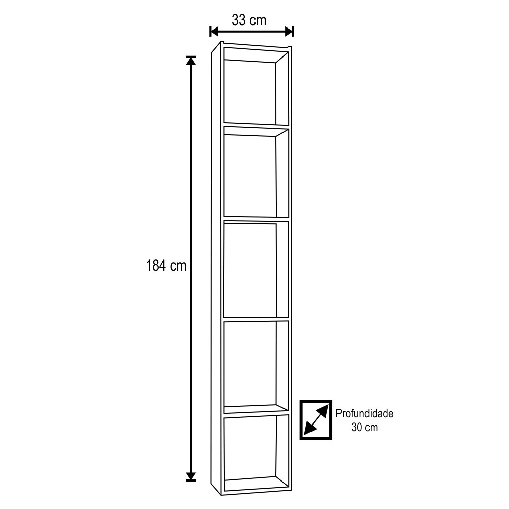 Estante Livreiro com Prateleiras Janaína Castanho - AJL Móveis