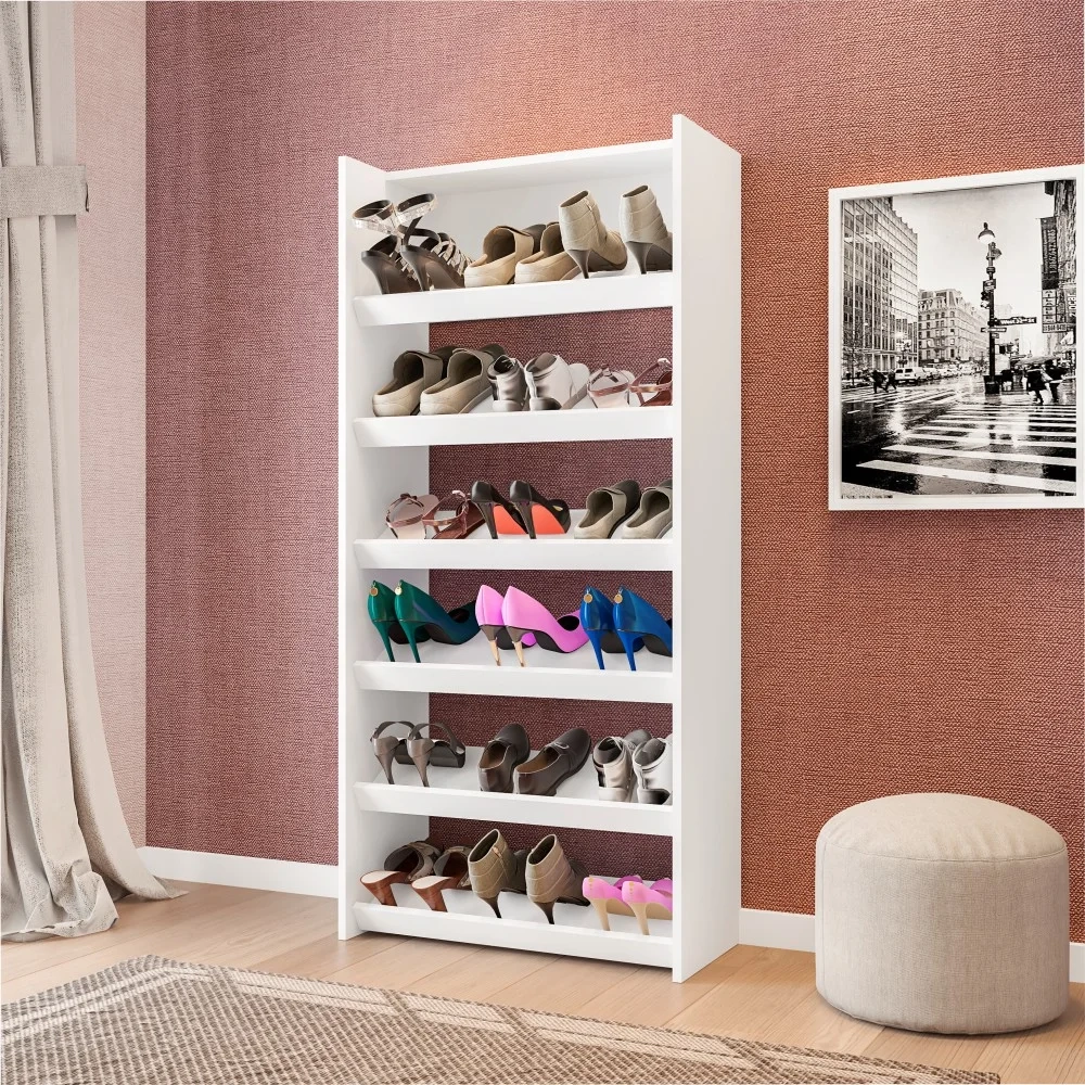 Kit 2 Armários Multiuso Sapateira Paris Branco - Lumil Móveis