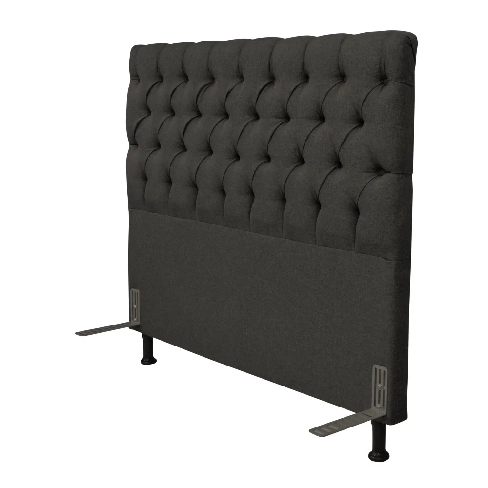 Cabeceira Cama Box Casal Queen 160cm Cristal Linho Cinza Escuro - MV Estofados