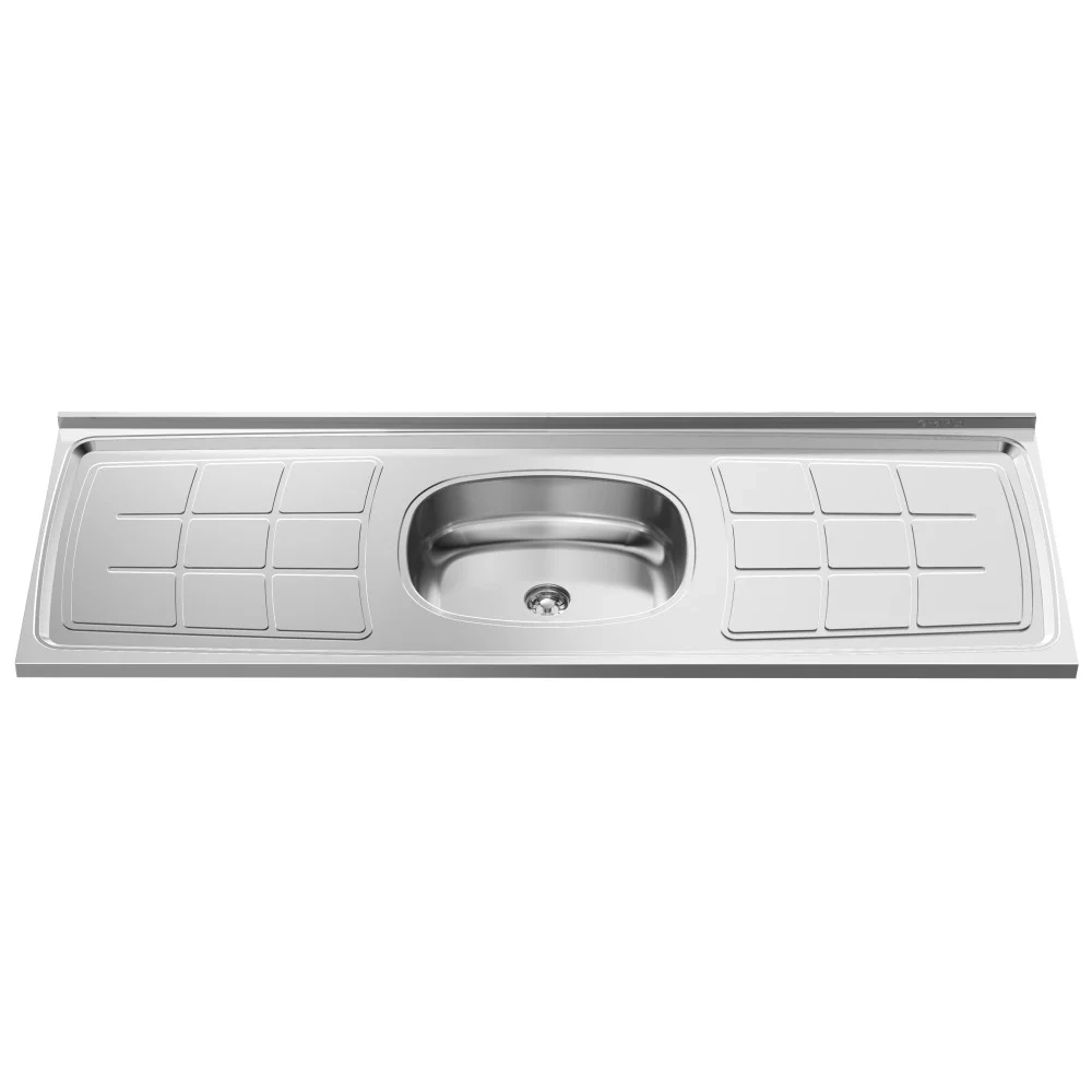 Balcão Gabinete Áustria com Pia Inox 160cm 4 Portas Branco/Castanho - Lumil Móveis