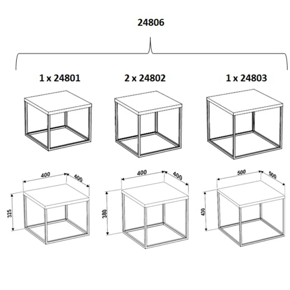 Conjunto Mesas de Centro Cube Vermont - Artesano