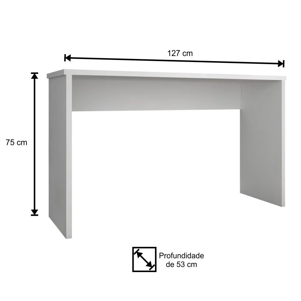 Mesa Para Computador Escrivaninha Gávea Branco - Móveis Leão