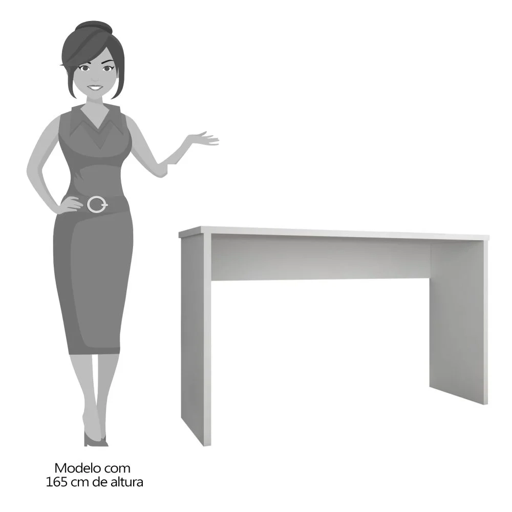 Mesa Para Computador Escrivaninha Gávea Branco - Móveis Leão