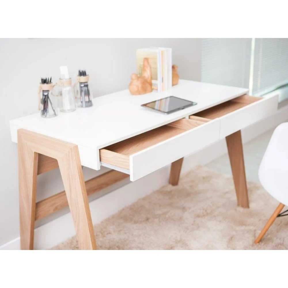 Mesa para Computador Escrivaninha 2 Gavetas Trend 26105 Hanover/Off White - Artesano