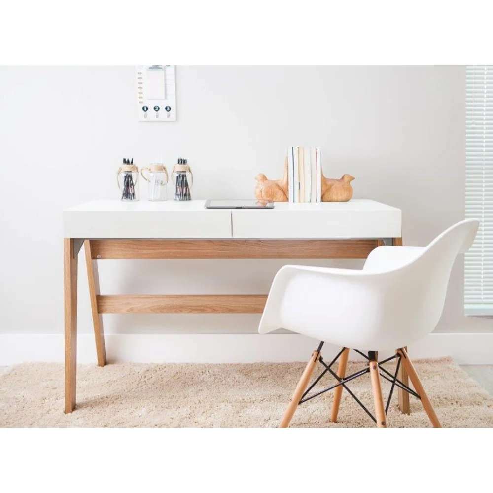Mesa para Computador Escrivaninha 2 Gavetas Trend 26105 Hanover/Off White - Artesano
