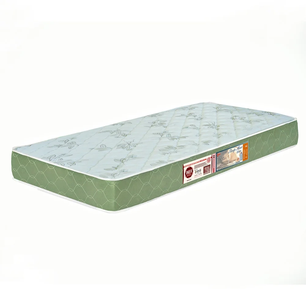 Colchão Solteiro Sleep Max Espuma D33 78x188x25cm Branco/Verde - Castor