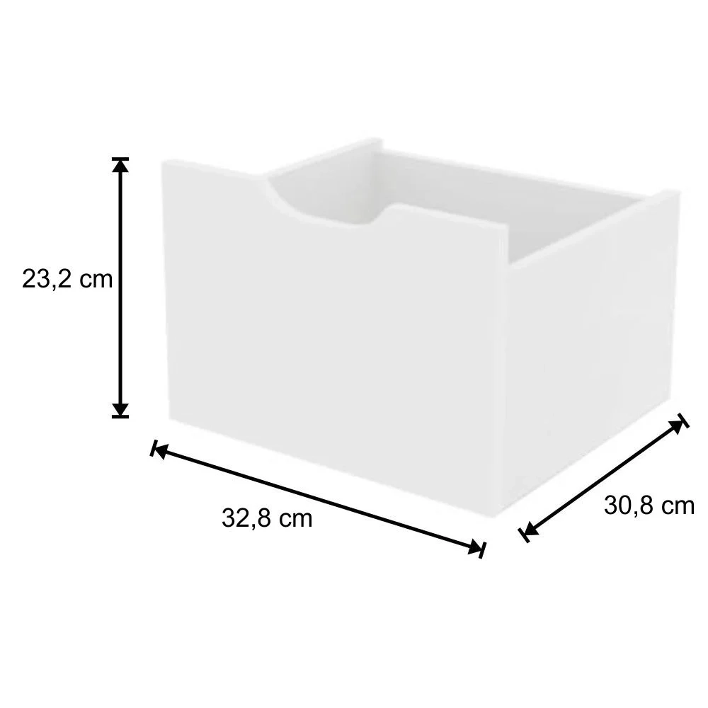 Nicho Organizador 6 Gavetas com Rodízios Preto/Branco - Qmovi