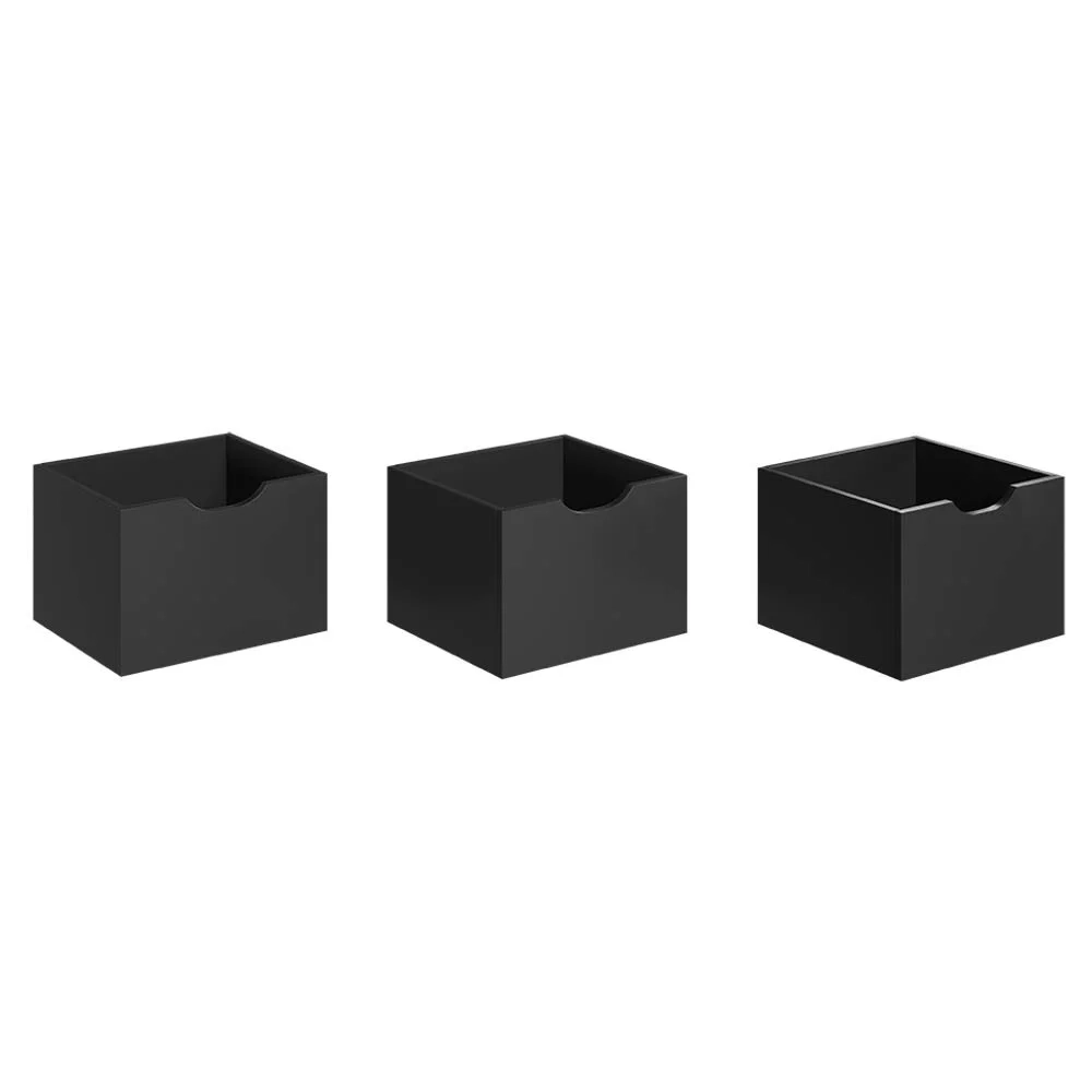 Gavetas para Nicho Organizador Kit 3 Q01 Preto Fosco - Mpozenato