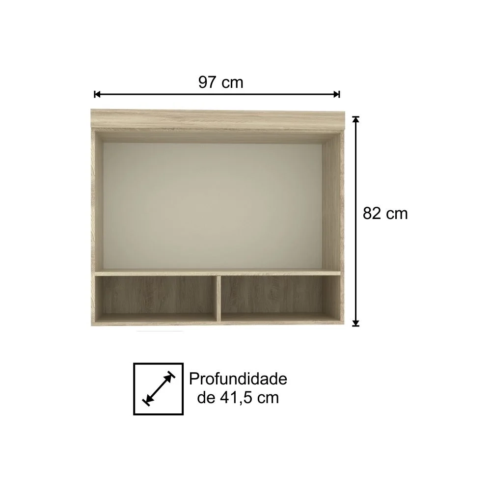 Armário Ponte Solteiro 97cm 199 Master 2 Portas Avelã Rústico/Ártico Rústico - Eucamóveis