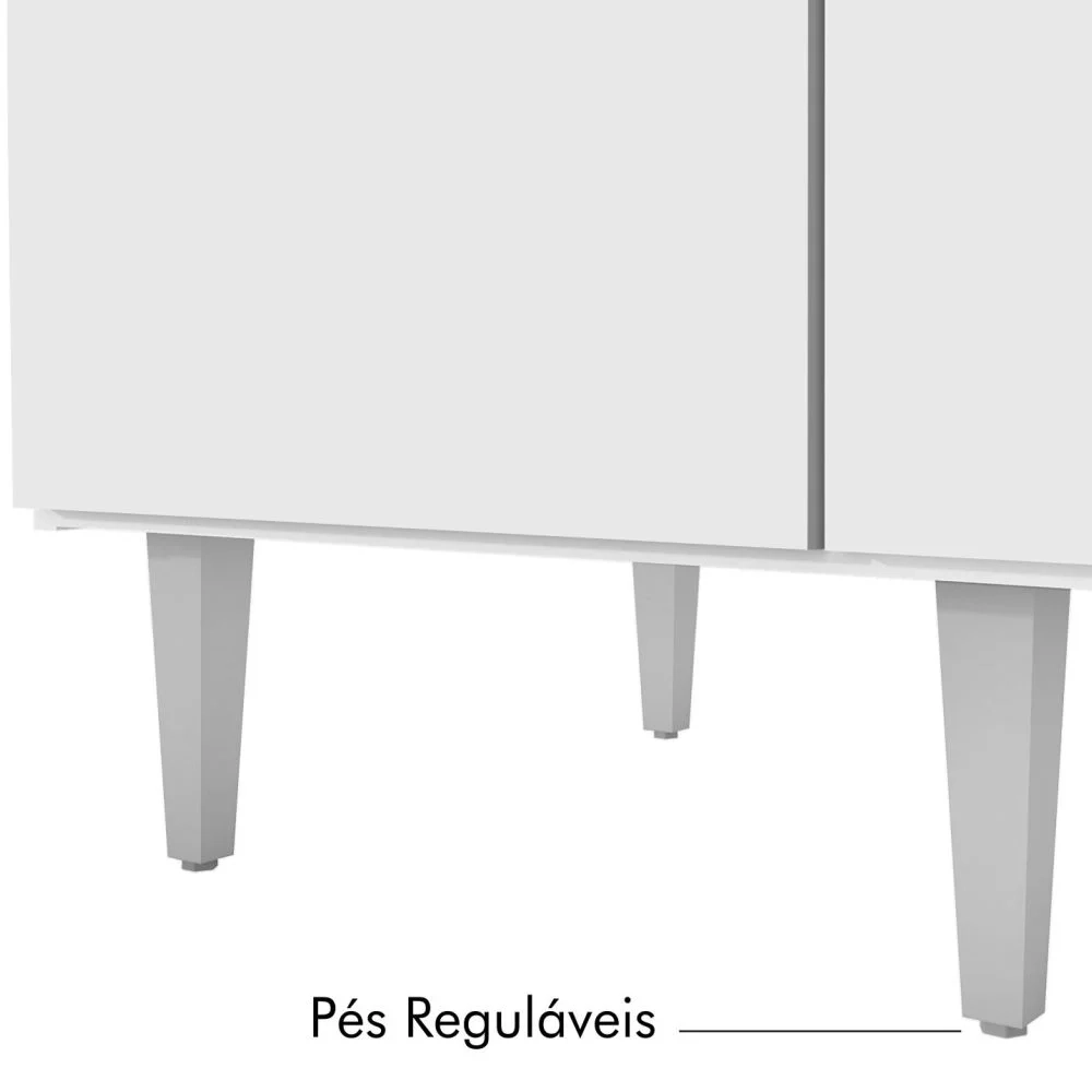 Armário Aéreo Parma e Balcão Gabinete Para Pia 150cm Lisboa Branco - Lumil Móveis