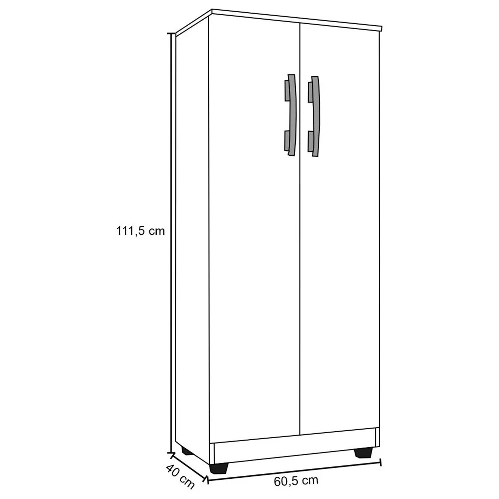 Armário Multiuso Organizador Rosana 2 Portas Branco - AJL Móveis