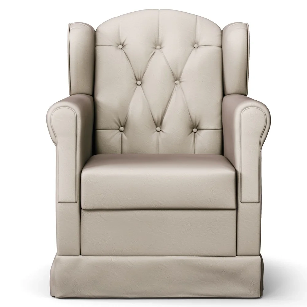 Poltrona de Amamentação Balanço e Puff Letícia Bege - Phoenix