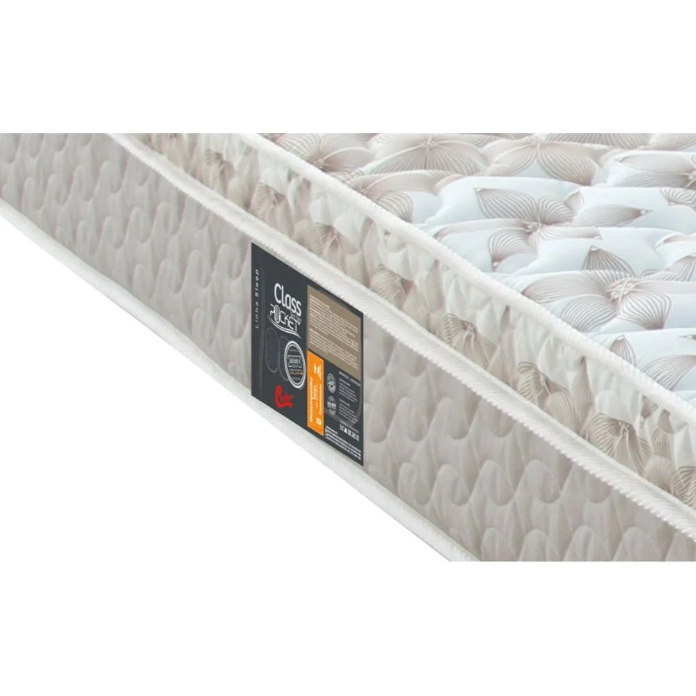 Colchão Solteiro Mola Class Pocket Euro 88x188x25cm Branco/Bege - Castor
