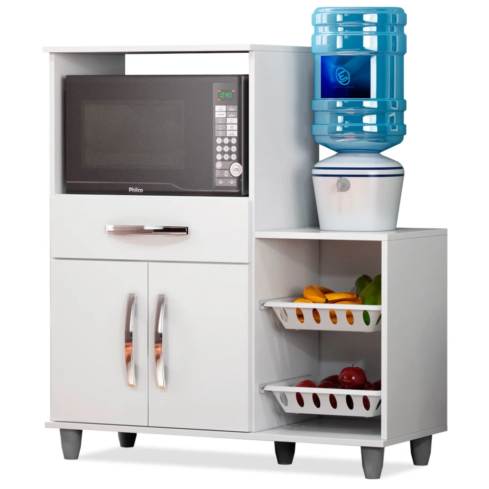 Kit 2 Armários Multiuso Irlanda com Fruteira Branco - Lumil Móveis