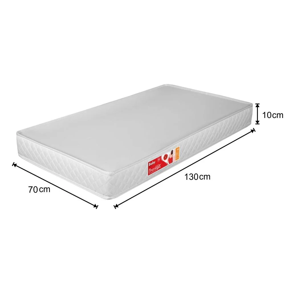 Colchão Quarto Berço 130x70x10cm Kit 3 Branco     - Prorelax