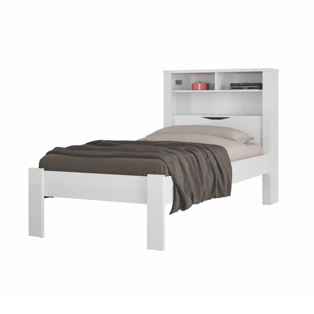 Cama Solteiro Invicta com Baú Branco - Santos Andirá