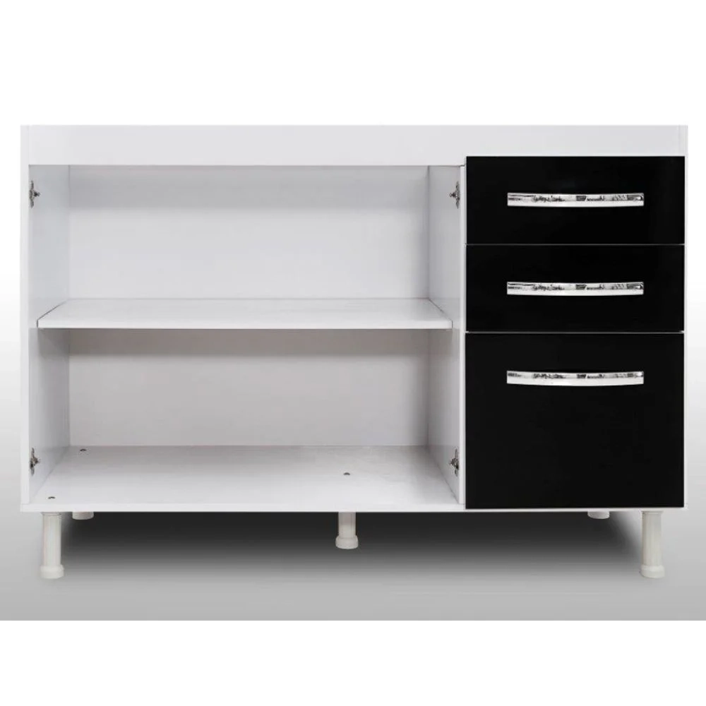 Balcão Gabinete Para Pia 120cm Nathan 2 Portas Branco - Nathy Móveis