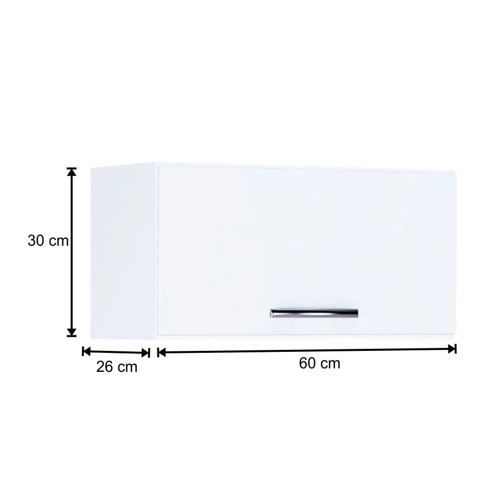 Kit 2 Armários Aéreos 60cm 1 Porta Branco - AJL Móveis