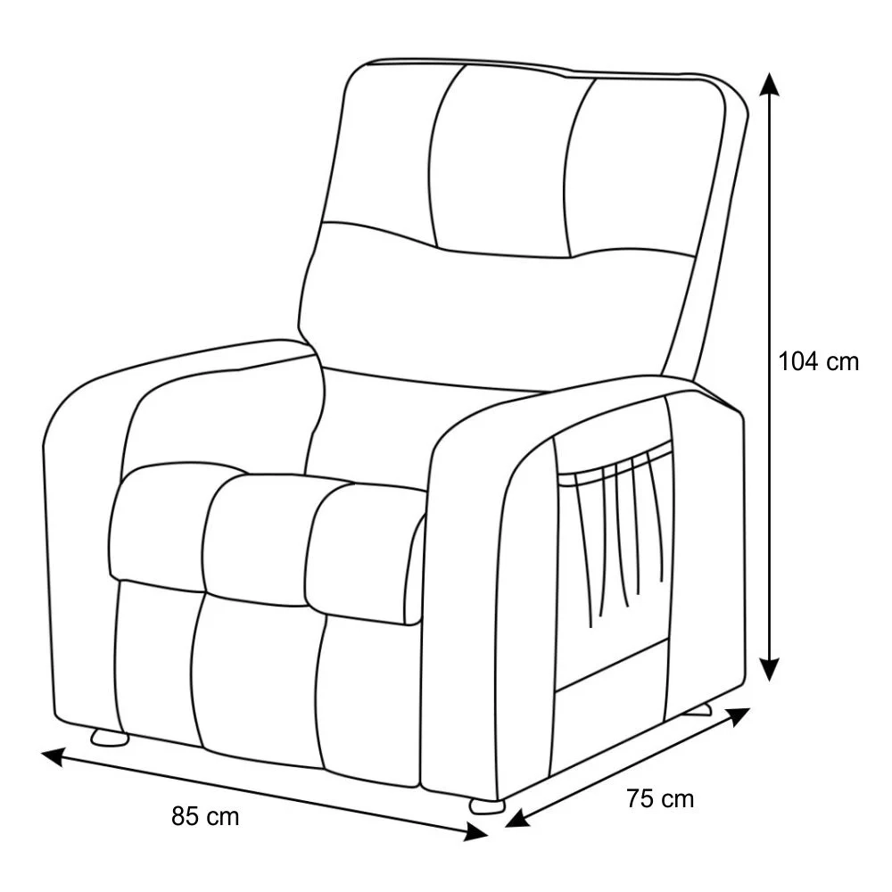 Poltrona do Papai Reclinável Turim Veludo Vermelho - JS Móveis