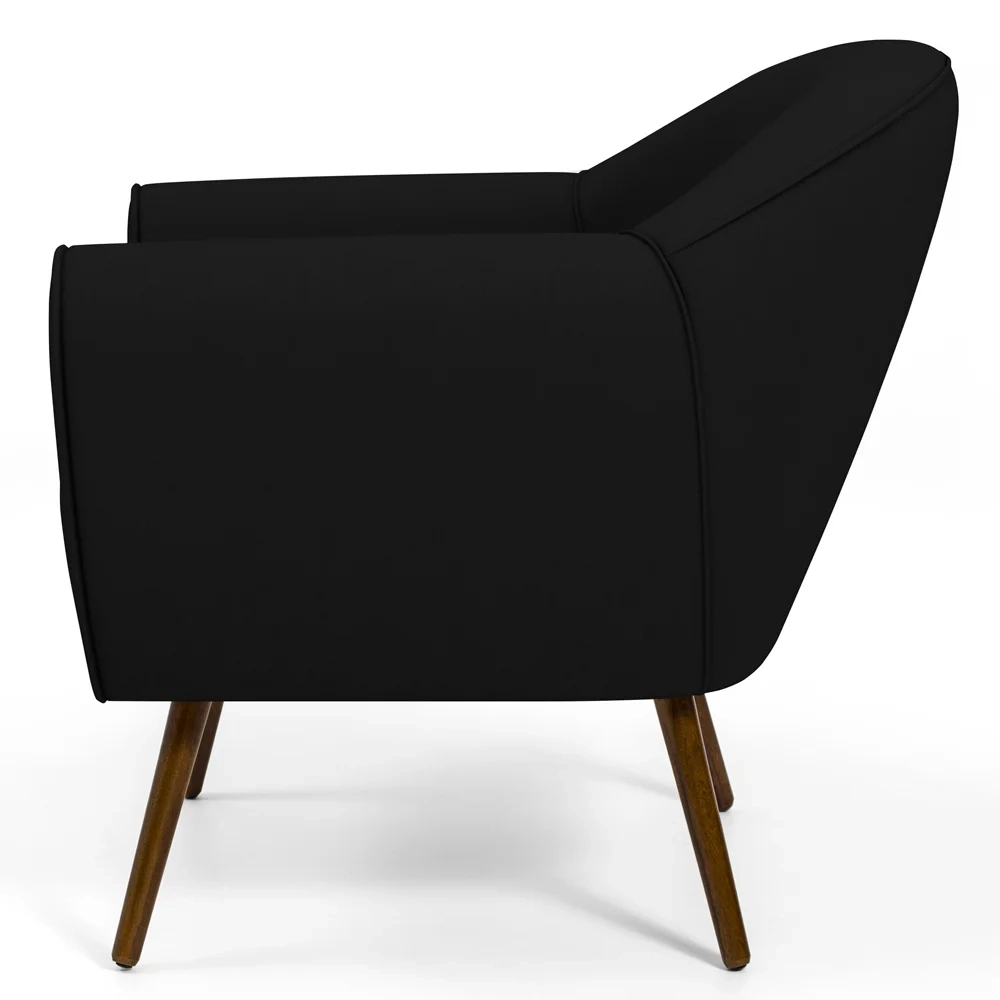 Poltrona Decorativa Nina Corano C-05 com Pés Palito Castanho - Domi