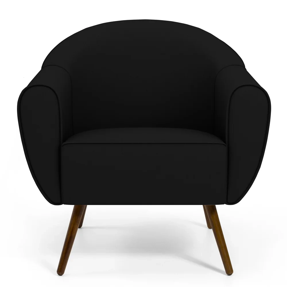 Poltrona Decorativa Nina Corano C-05 com Pés Palito Castanho - Domi