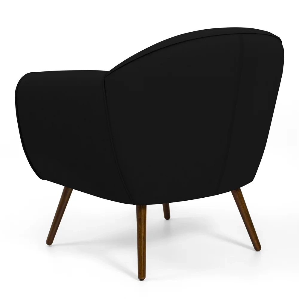 Poltrona Decorativa Nina Corano C-05 com Pés Palito Castanho - Domi