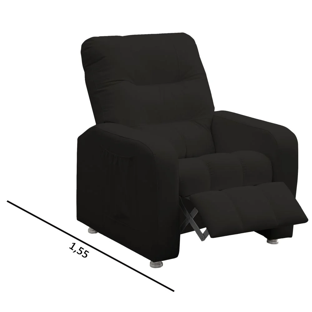 Poltrona do Papai Reclinável Turim Corano Marrom - JS Móveis