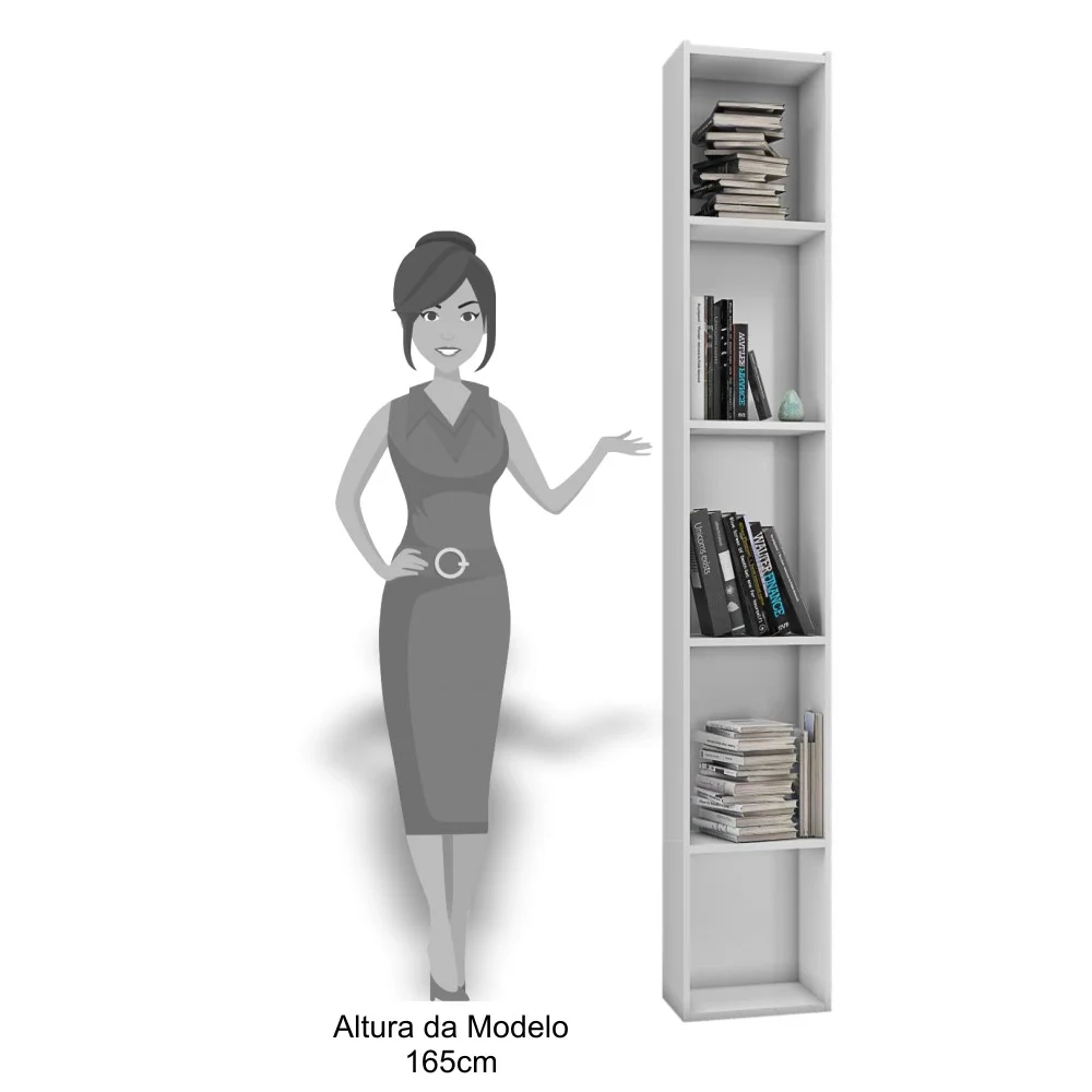 Kit 2 Estantes Livreiro 4 Prateleiras Janaína Castanho - AJL Móveis