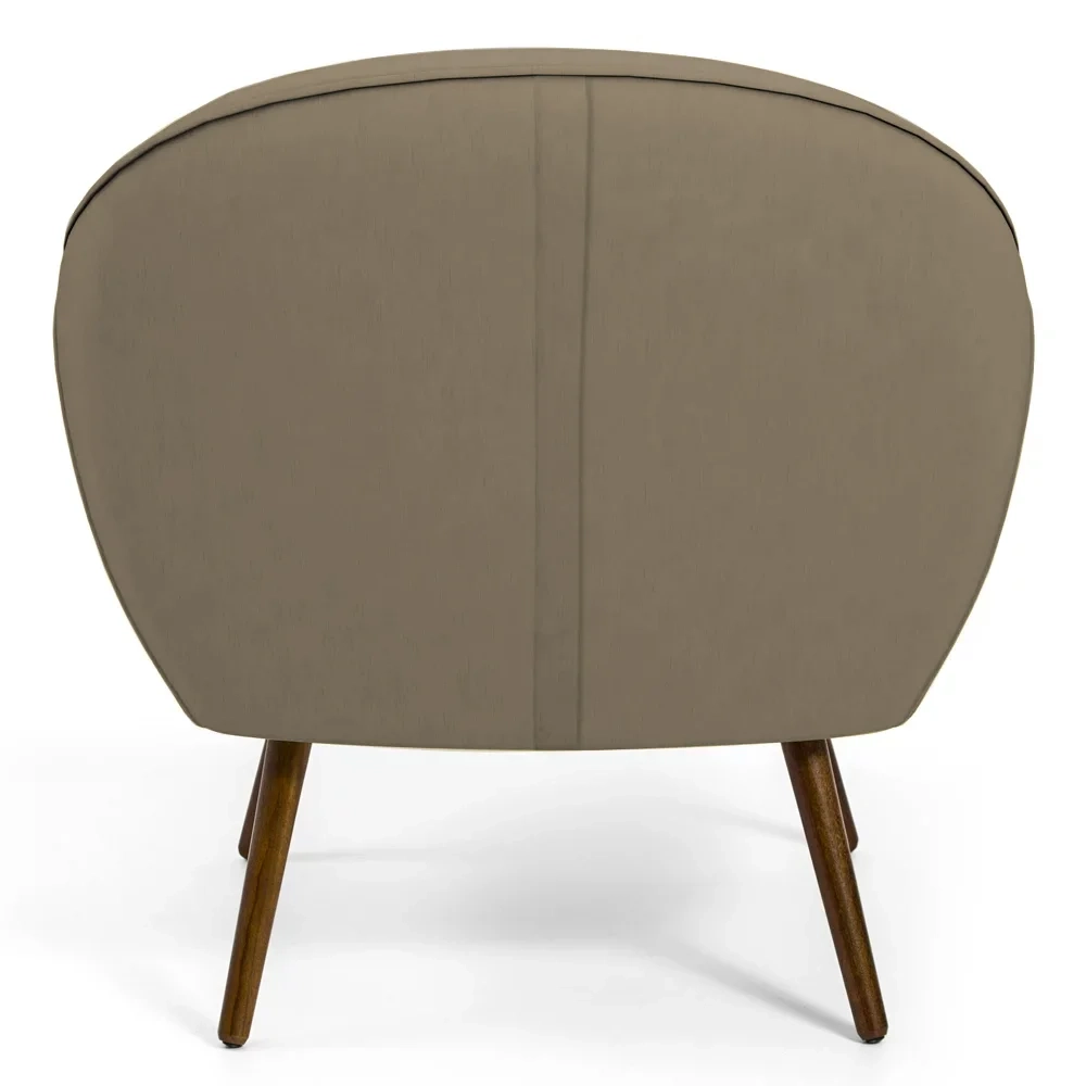 Poltrona Decorativa Nina Corano C-19 com Pés Palito Castanho - Domi