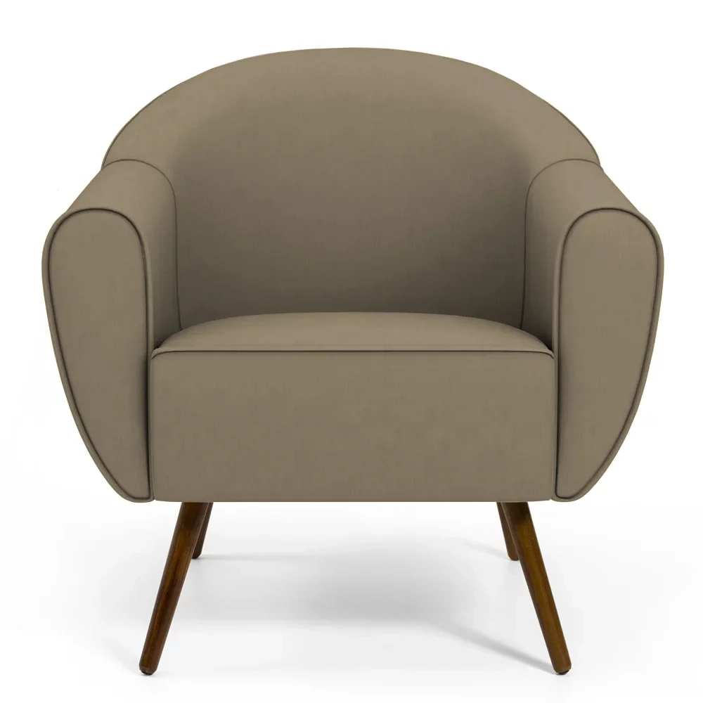 Poltrona Decorativa Nina Corano C-19 com Pés Palito Castanho - Domi