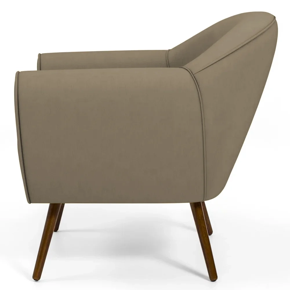 Poltrona Decorativa Nina Corano C-19 com Pés Palito Castanho - Domi