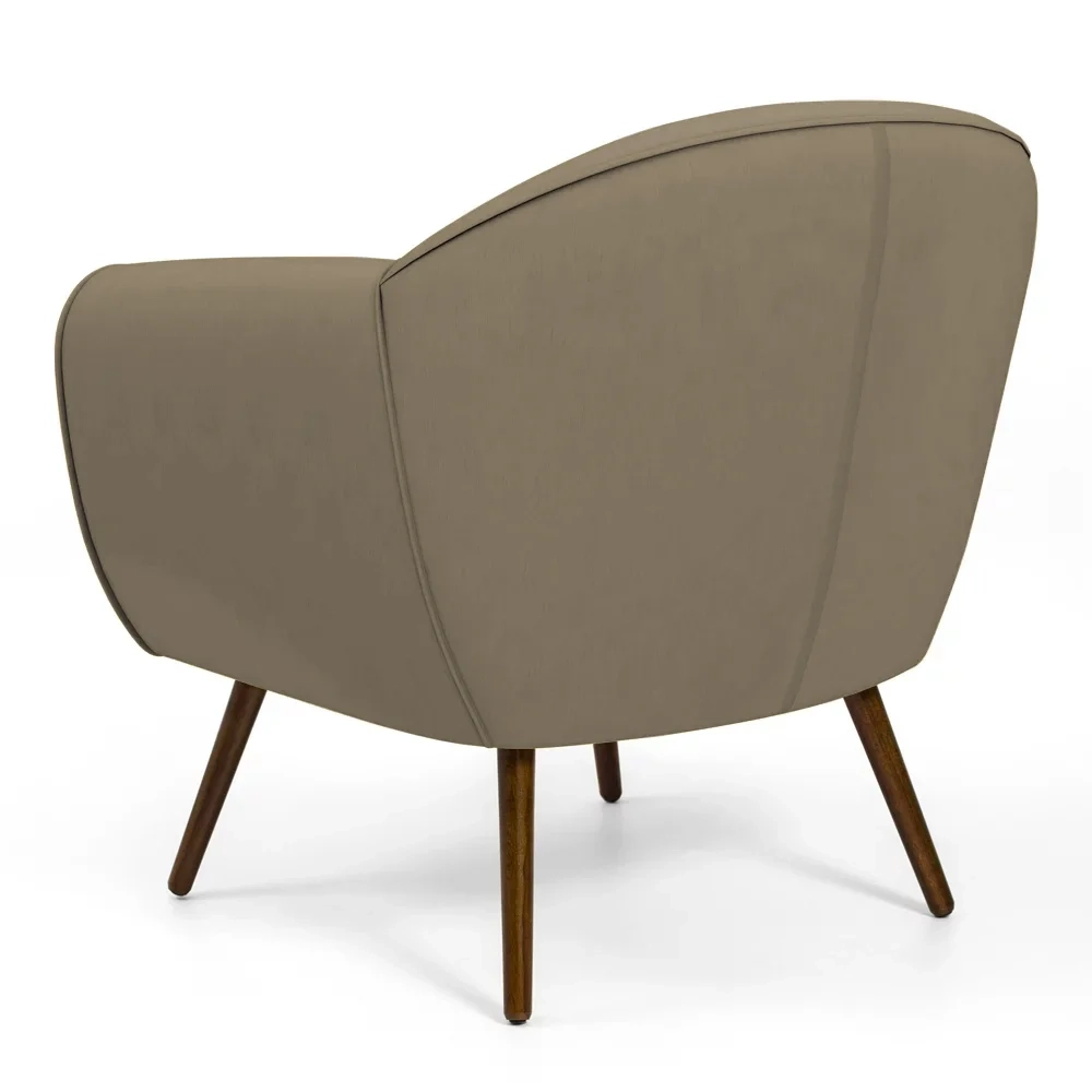 Poltrona Decorativa Nina Corano C-19 com Pés Palito Castanho - Domi