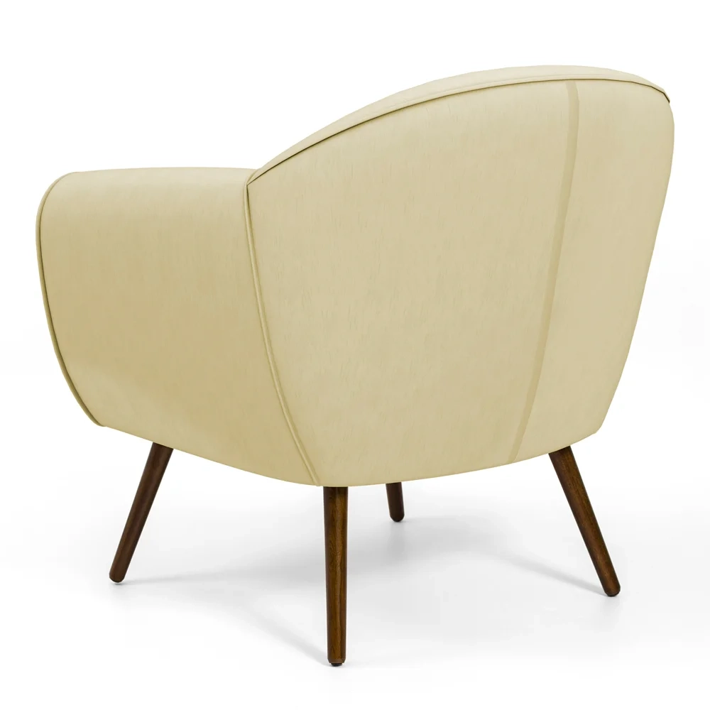 Poltrona Decorativa Nina Corano C-26 com Pés Palito Castanho - Domi