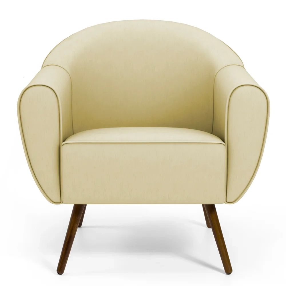 Poltrona Decorativa Nina Corano C-26 com Pés Palito Castanho - Domi