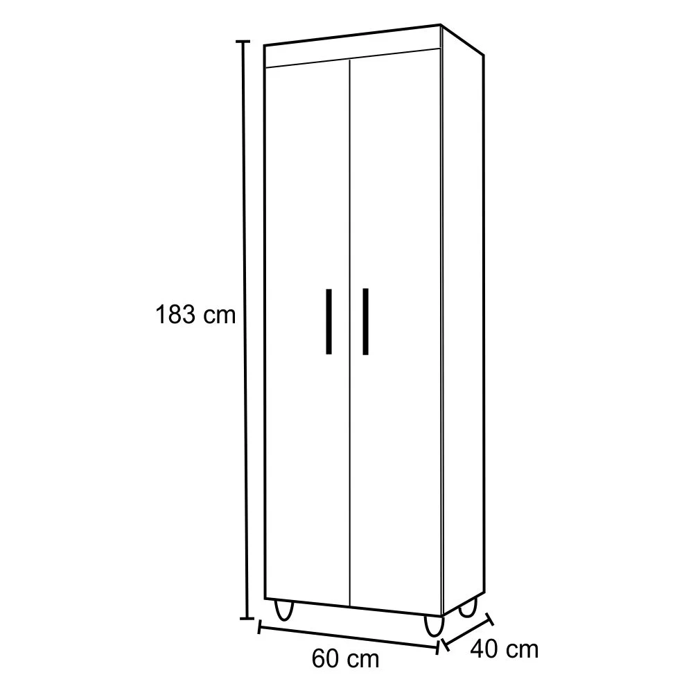 Armário Multiuso 02 Portas Rafaela Rústico - Nathy Móveis