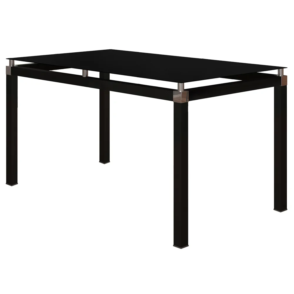 Jogo de Mesa Malva 140cm e 6 Cadeiras 118 Preto - Artefamol