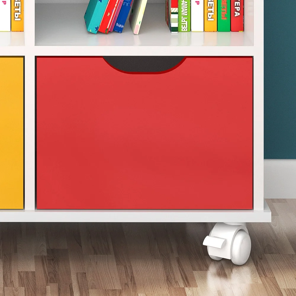 Kit 2 Nichos Organizadores 6 Gavetas com Rodízios Branco/Colorido - Qmovi