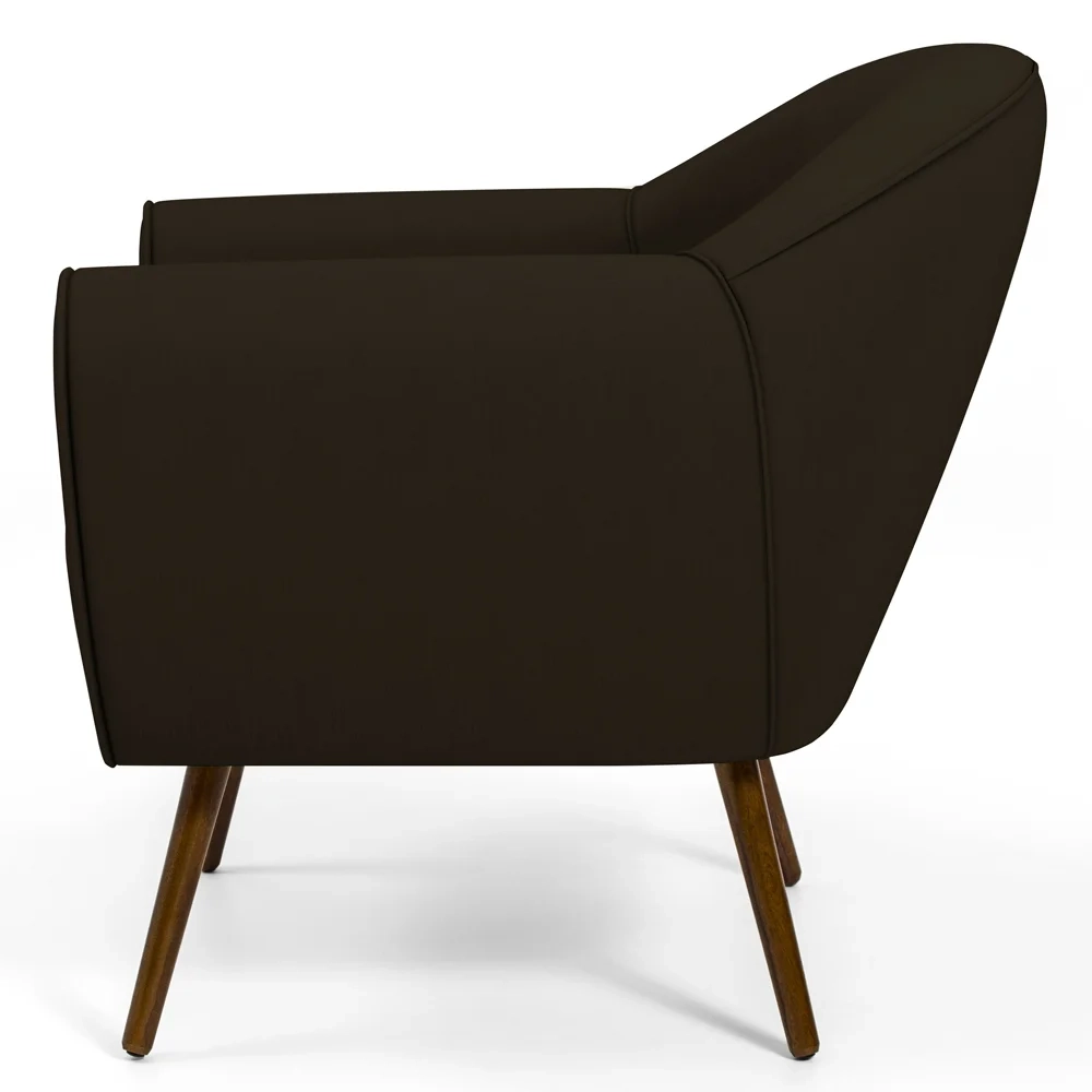 Poltrona Decorativa Nina Corano C-34 com Pés Palito Castanho - Domi