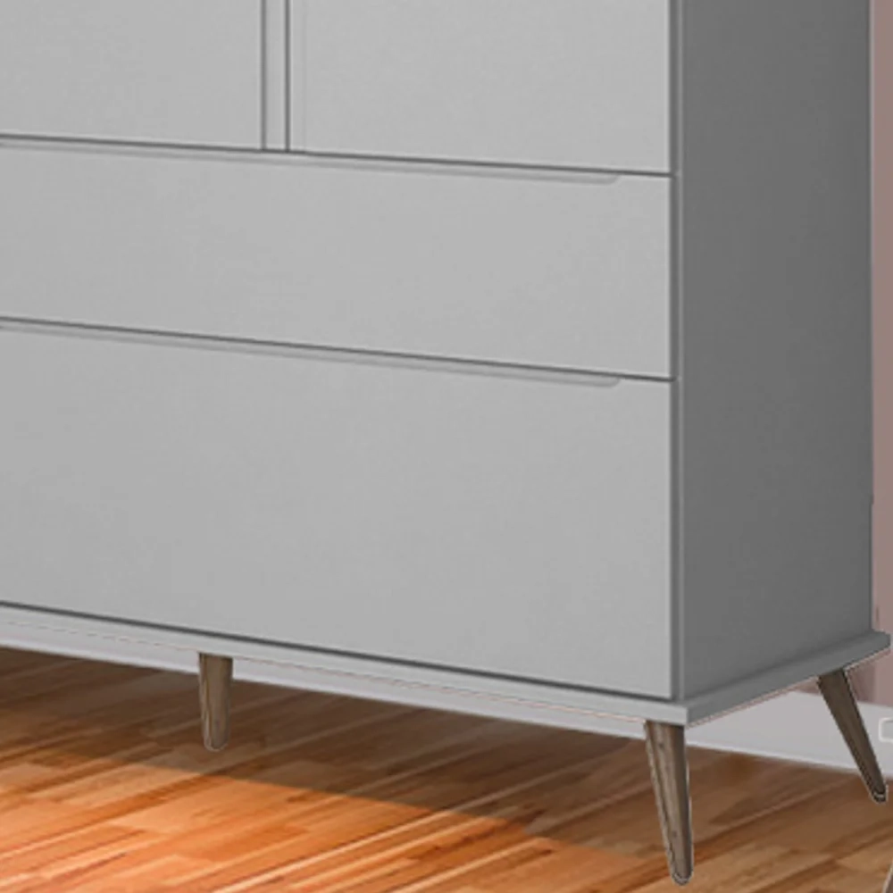 Jogo De Quarto Infantil Guarda Roupa e Cômoda 100% MDF Z39 Mel Cinza - Mpozenato