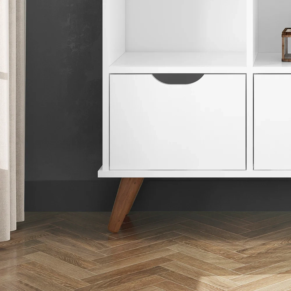 Nicho Organizador Multifuncional 3 Nichos 6 Gavetas Pés Retrô Cube Q01 Branco - Mpozenato