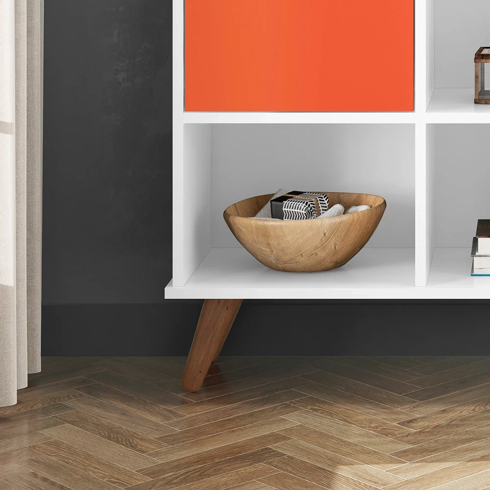 Nicho Organizador Multifuncional 6 Nichos 3 Gavetas Pés Retrô Cube Q01 Branco/Colorido - Mpozenato