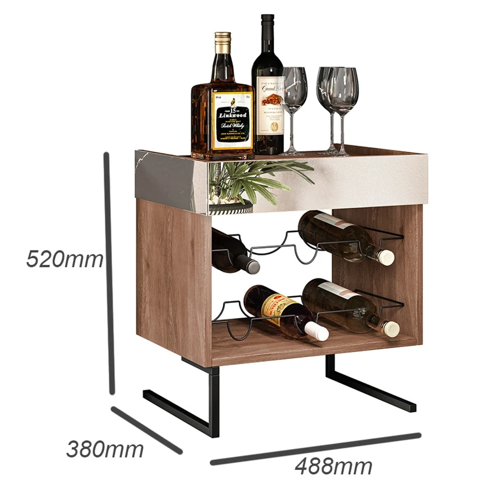 Conjunto Adega Espelhada 6 Garrafas e Prateleira Suspensa Estilo Industrial Loft D09 Demolição- Mpozenato