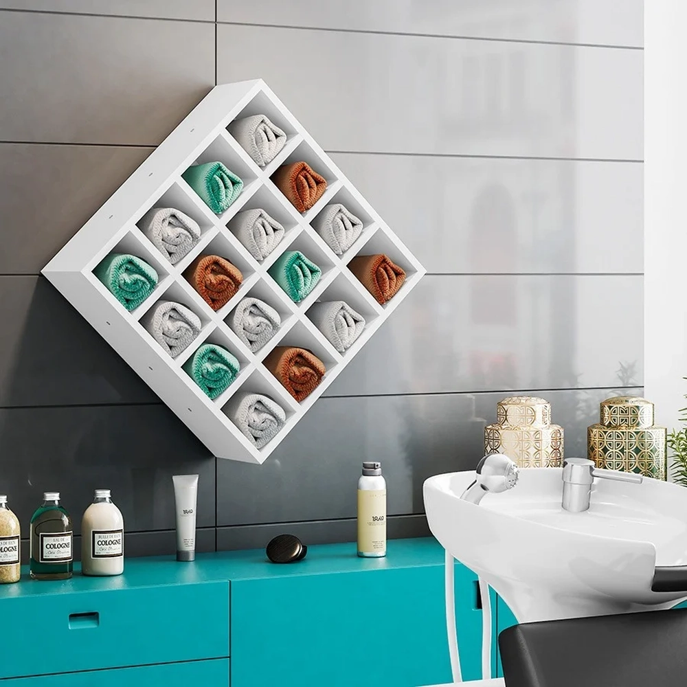 Nicho Decorativo Porta Toalha Para Salão Branco - AJL Móveis