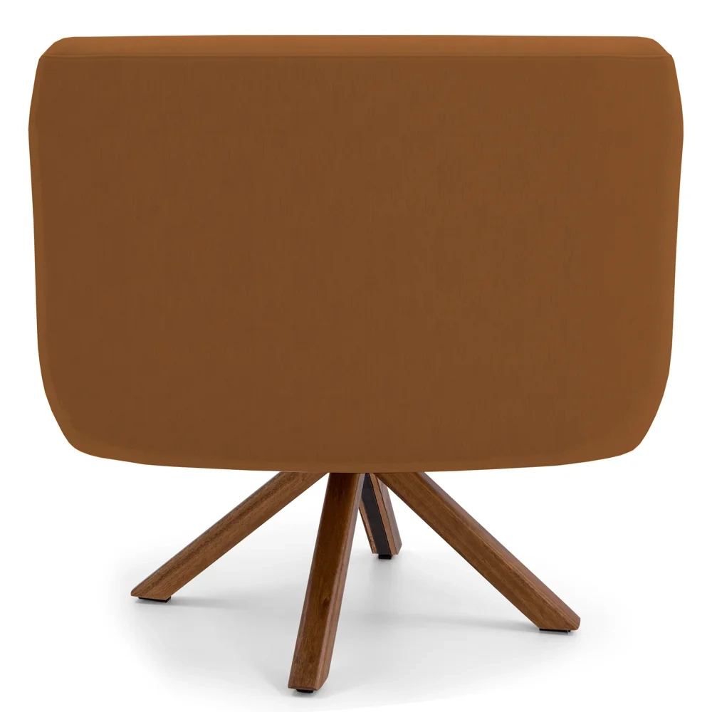 Kit 2 Poltronas Decorativas Giratórias Base Giromad Madeira Jade Veludo C-262 Telha - Domi