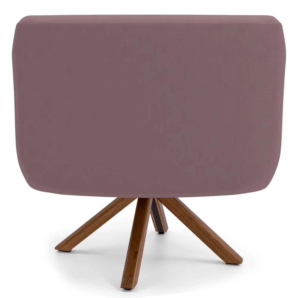 Kit 2 Poltronas Decorativas Giratórias Base Giromad Madeira Jade Veludo C-305 Rosê - Domi