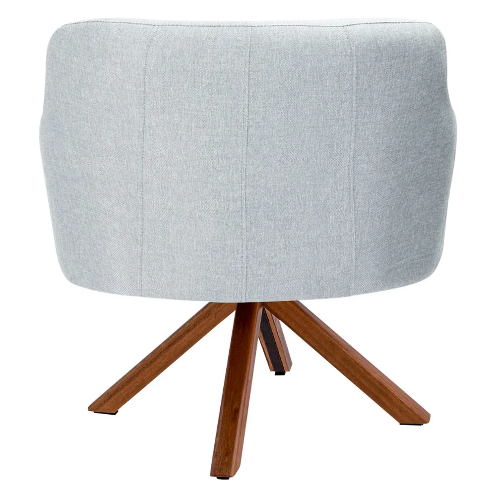 Kit 2 Poltronas Decorativas Giratórias Base Giromad Madeira Jade Linho D-315 Cinza - Domi